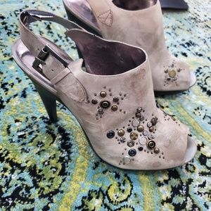 Gorgeous studded peep toe booties DKNY 10